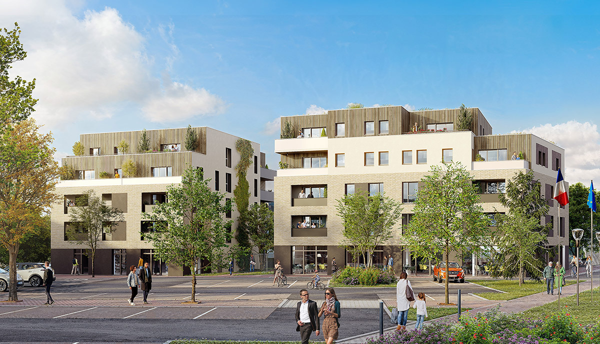 Vue extérieure de la résidence L'Épicentre à Wattignies